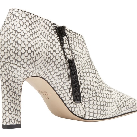 Cole Haan Vestry Pointed Toe Pump Black/White Snake Embossed Leather Sz 9B - Picture 8 of 8